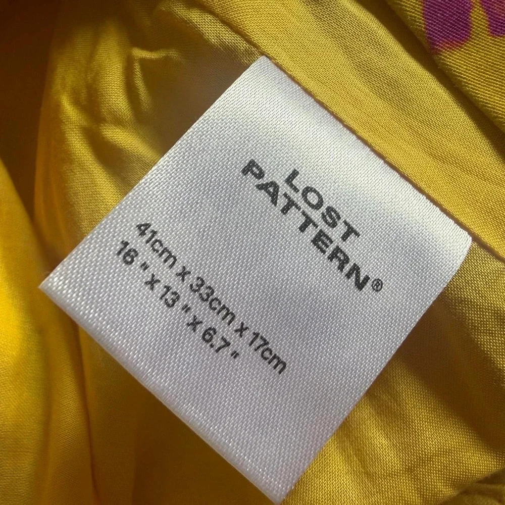 Lost Pattern Beach Blossom Hobo Crossbody Bag Yellow Pink Floral Cotton